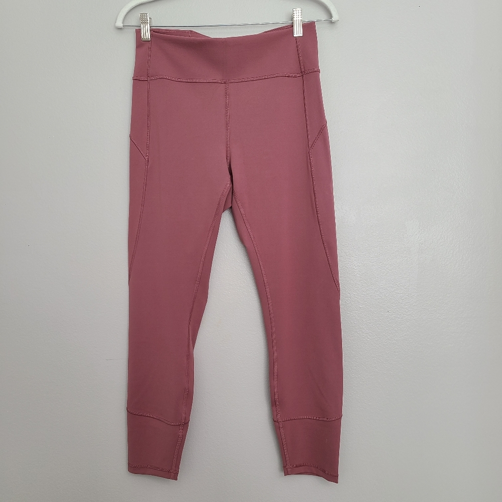 Lululemon In Movement Everlux Breathable Workout Athletic Leggings Misty Merlot